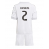 Camisa de Futebol Real Madrid Daniel Carvajal #2 Equipamento Principal Infantil 2025-26 Manga Curta (+ Calças curtas)